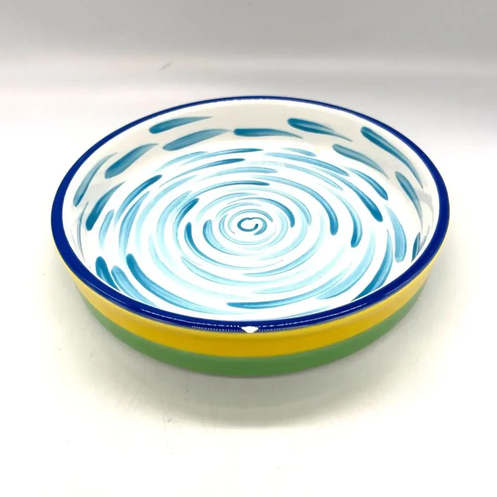 Les Tropiques by Strata Group Shallow Serving Bowl Hand Painted *Paint Chip